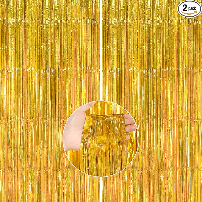 PartyWoo XtraLarge Foil Curtain Gold by PartyWoo