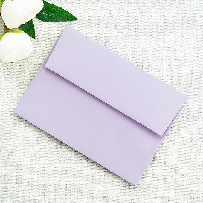 PONATIA 50 Pieces 5x7 Envelopes, Lilac A7 Envelopes Self Seal - Image 9