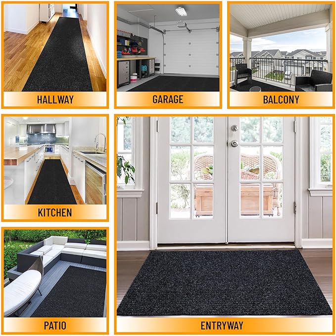 Ottomanson 3'11" x 6' Mud Mat Area Rug Scraper Carpet - Image 4
