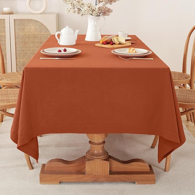 100% Pure Linen Tablecloths 60x120Inches, Rectangle Table Cloth - Image 3