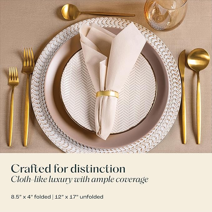 200-Pack Disposable Linen-Feel Light Green Napkins, Party Or Event - Image 3