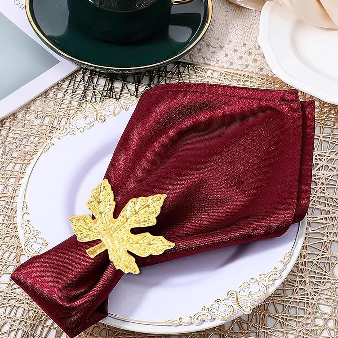 Elegant Handcrafted Leaf Napkin Rings - Image 3