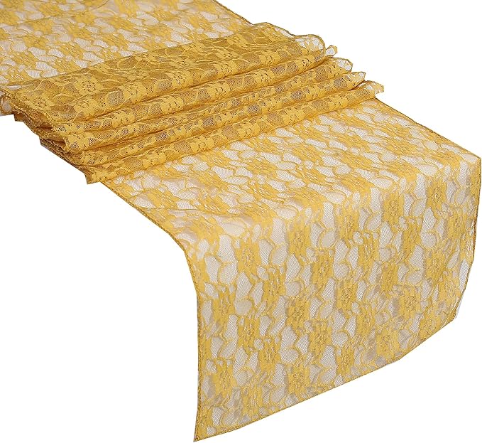 MDS Pack of 15 Wedding 12 x 108 inches Lace Table Runner - Image 9