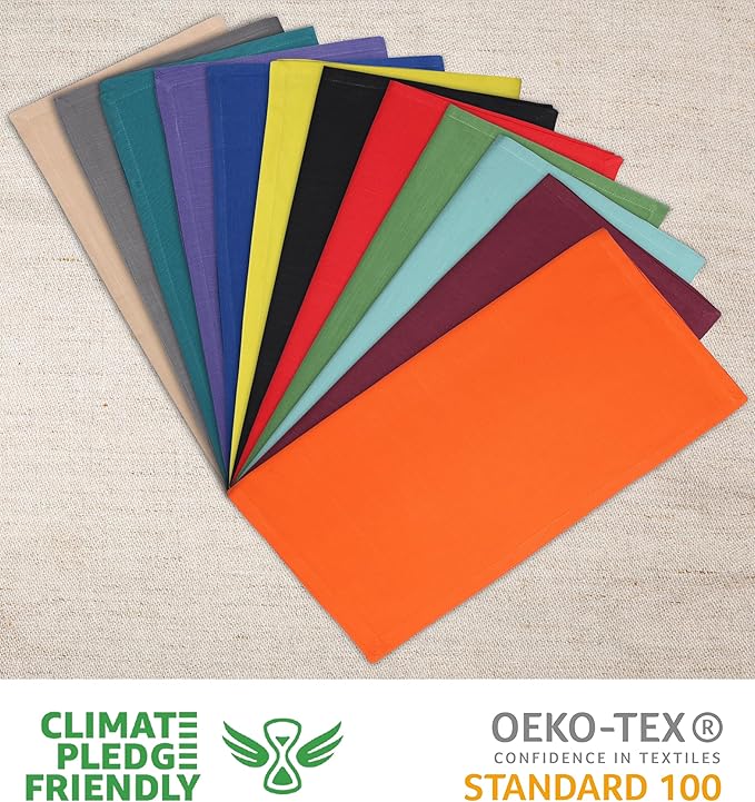 Urban Villa Dinner Napkins Solid Slub Set of 6 MUL Color Dinner Napkins Size - Image 3