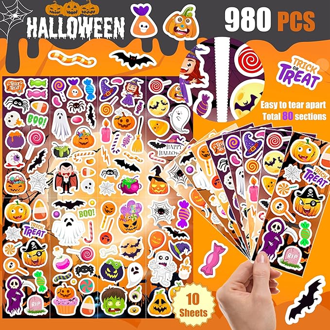 Halloween Stickers 980Pcs Assorted Halloween Stickers - Image 2