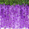 Wisteria Artificial Flowers Garland，10Pcs Total 60ft Silk Fake White Wisteria by CreateABetterLife