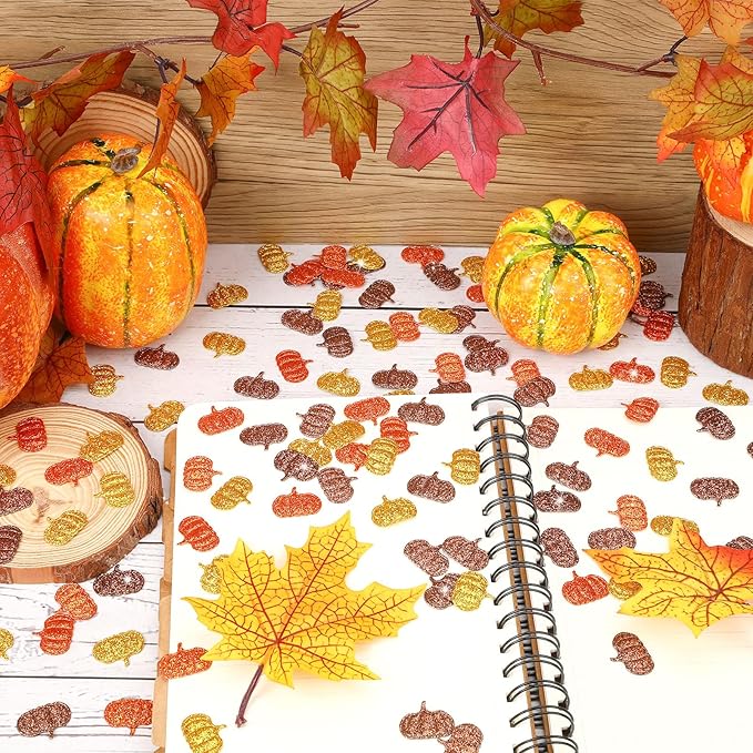 MARFOREVER Fall Felt Pumpkin Glitter Confetti - Image 3