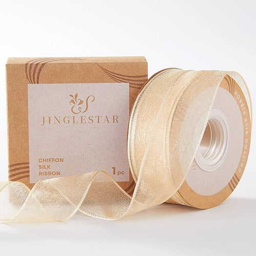 1 Inch Wide Sheer Chiffon Ribbon by JINGLESTAR