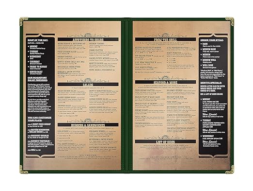 Goodsmart Restaurant Menu Covers – Green 25 Pack, 4-View 8.5" x 14", - Image 3