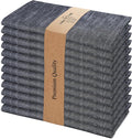 Urban Villa Dinner Napkins Black White Chambray Cloth Napkins Oversized 20x20 by CottonTrends