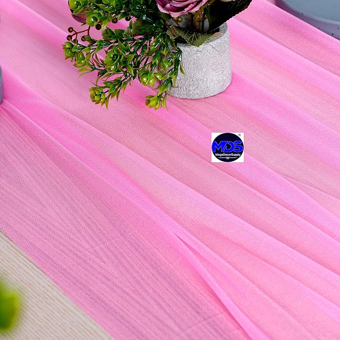 MDS 2 Pack 14ft Chiffon Table Runner 29 x 170 Inches Sheer Wedding Runner - Image 4