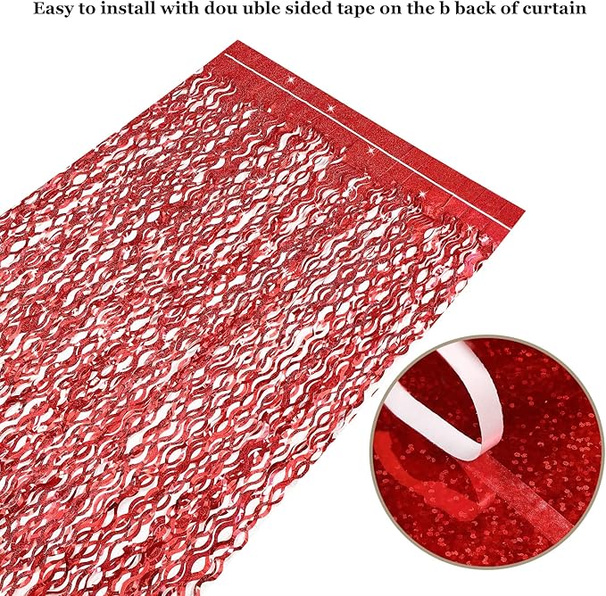 3 Pack Red Backdrop Curtain - Image 4