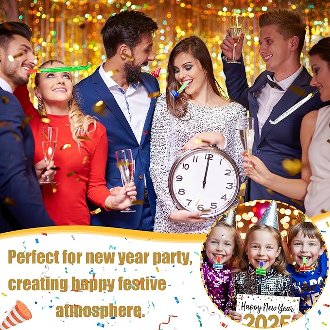 24 Pcs Party Blower Colorful Blowouts Noisemakers Birthday Blowouts Whistles - Image 6