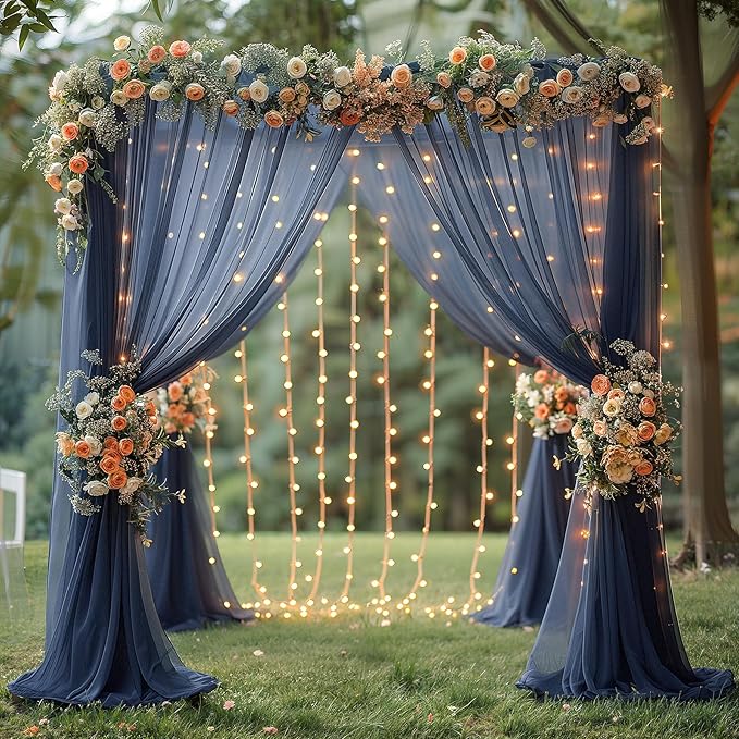10×10ft Navy Blue Tulle Backdrop Curtain - Image 7