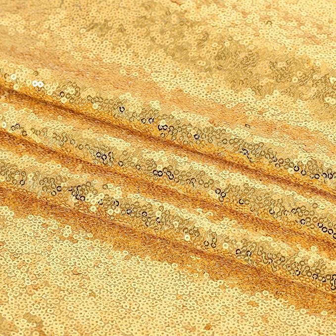Gold Sequin Backdrop Curtains 2 Panels 2FTx8FT Glitter Gold Photo Backdrop - Image 7