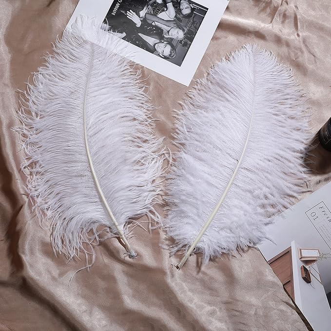 Larryhot White Large Ostrich Feathers - Image 7