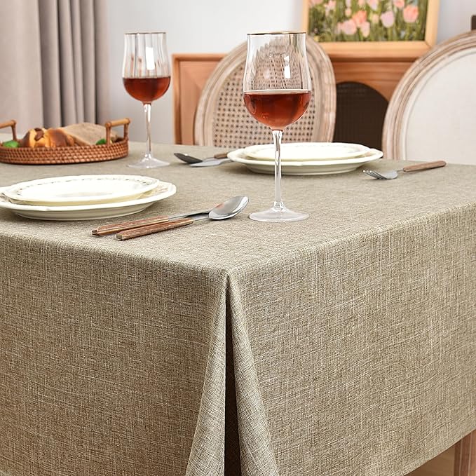 Fitable Faux Linen Table Clothes Rectangle 60 x 144 Inch - Image 2