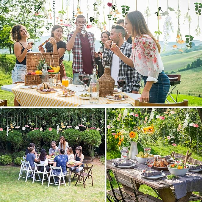 Hoteam 51 Pcs DIY Flower Garland Artificial Hanging Wildflower Backdrop Set - Image 5