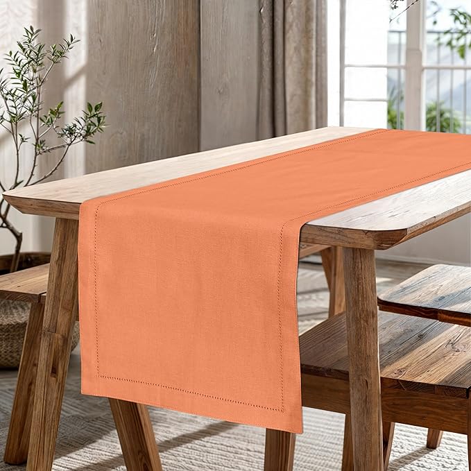 Ruvanti Linen Table Runner 120 Inches, Classic Hemstitch, Non-Slipping - Image 9