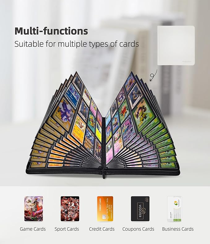 12 Pockets Premium Card Binder 480 Cards Trading Card Binders Side Load Card - Image 5