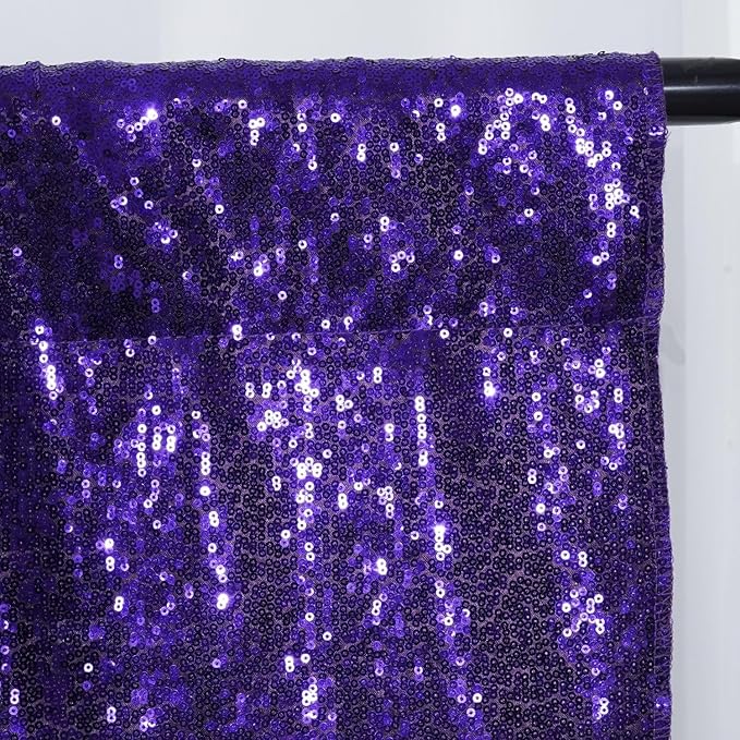 Poise3EHome 8Ft x 10Ft Purple Sequin Backdrop, Glitter Thick Satin Sequin - Image 4