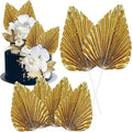 Gyufise 6Pcs Paper Palm Fan Cake Toppers Palm Spear Leaves Fan Cupcake Toppers by Gyufise