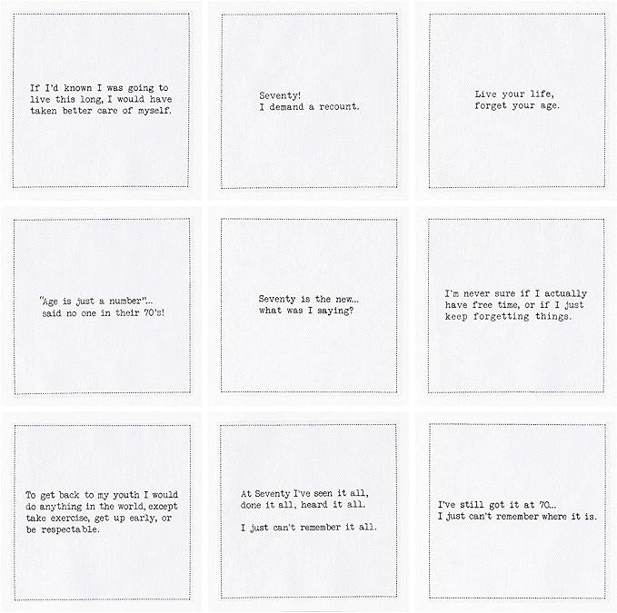 Five Star Napkins 70th Birthday Quotes White Cotton Cocktail Napkins, Beverage - Image 2