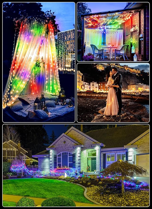 Minetom 66Ft 200 LED Outdoor String Lights, Fairy Lights Battery Operated - Image 7