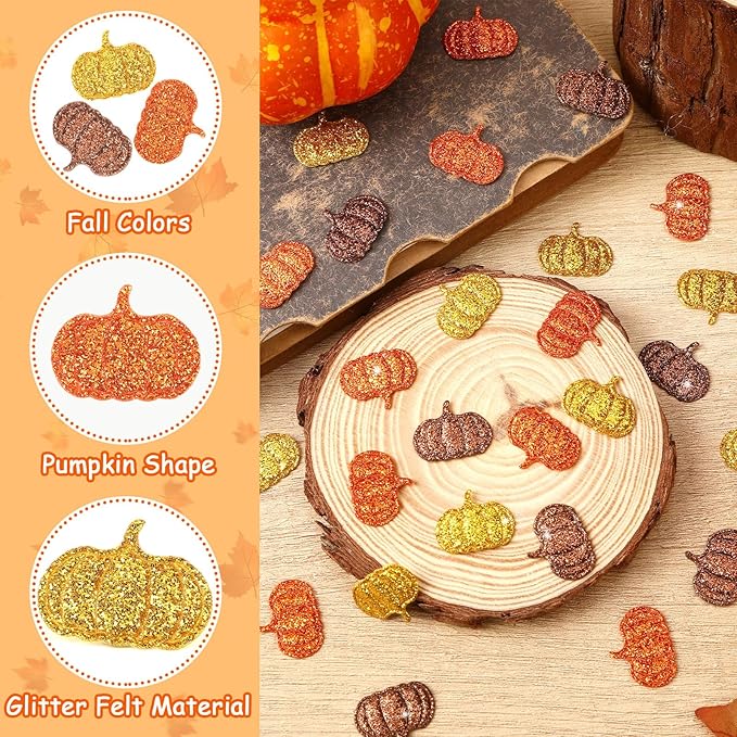 MARFOREVER Fall Felt Pumpkin Glitter Confetti - Image 6
