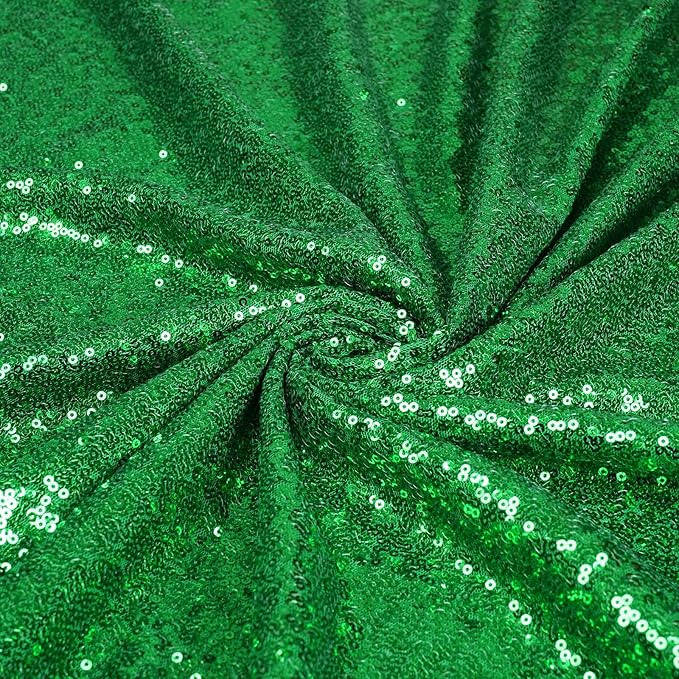 SquarePie Sequin Tablecloth 50 x 72 Inch Green Sparkly Table Cloth - Image 8