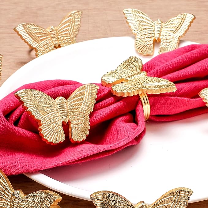 12 Pcs Gold Napkin Rings Set - Image 6