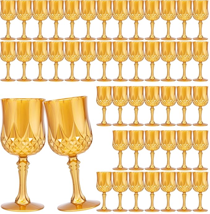 JLYLOL Plastic Vintage Wine Glasses 7OZ Plastic Goblets Vintage Drinking by JLYLOL
