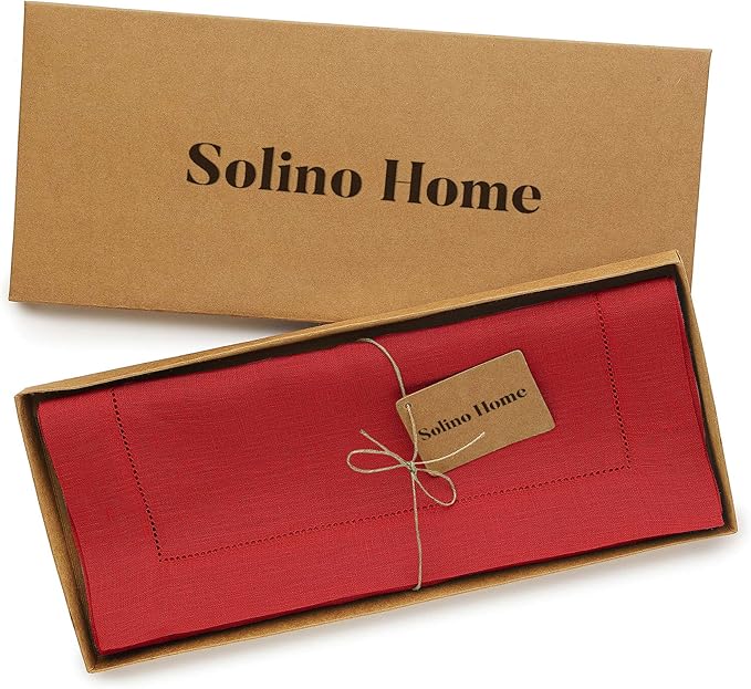 Solino Home Linen Red Table Runner 144 Inches Long - Image 6