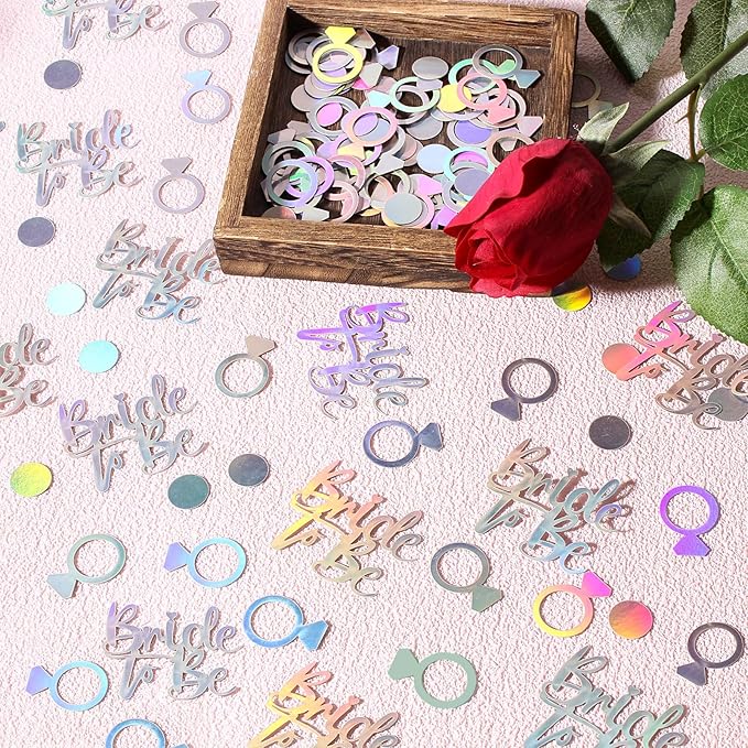 230PC Wedding Confetti Bridal Shower Decorations Bride To Be Ring Confetti - Image 3