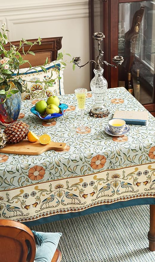 patdrea Designer French Linen Blue Tablecloth - Image 7