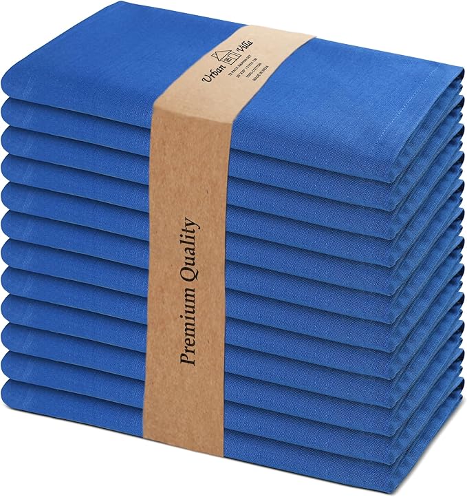 Urban Villa Cloth Napkins 100% Cotton Slub Absorbent Dinner Napkins Oversized by CottonTrends