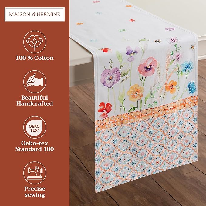 Maison d' Hermine Table Runner 100% Cotton Double Layer Table Runners 72 inches - Image 2