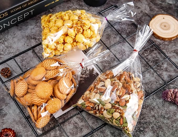 LOKIQNG Cellophane Bags Plastic Treat Bag Clear Cookie Candy Bags - Image 2