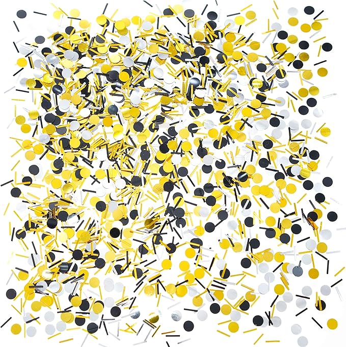 Black Gold Party Table Confetti - Image 3