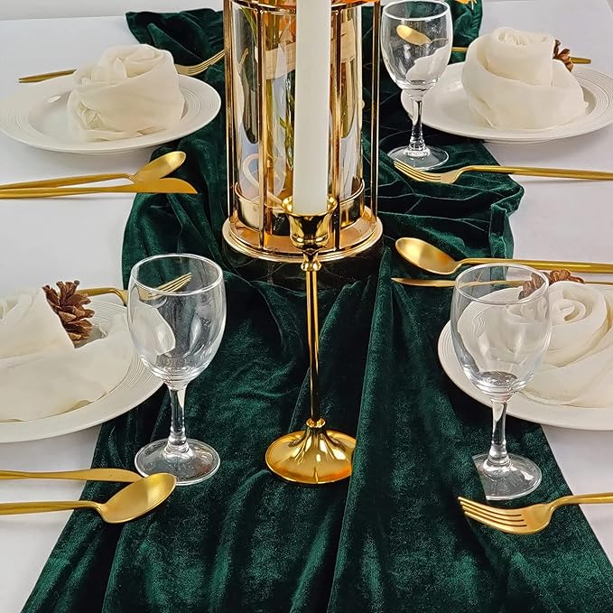 Velvet Table Runner, 5 Pack Luxurious Wedding Reception Decorations Soft Velvet - Image 2