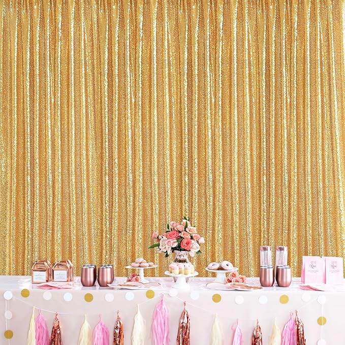 Gold Backdrop Curtain for Parties - Image 4