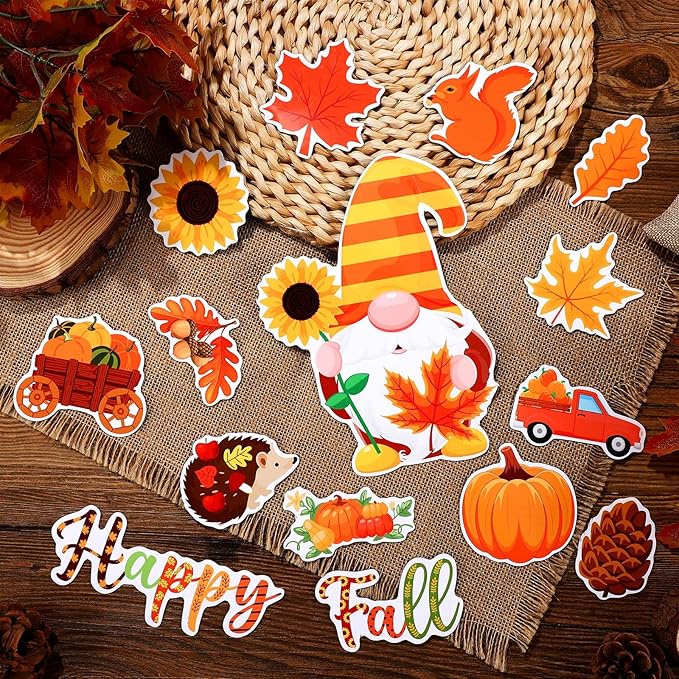 25 Pieces Happy Fall Magnets Gnome Pumpkin Fridge Magnets Fall Theme Car - Image 3