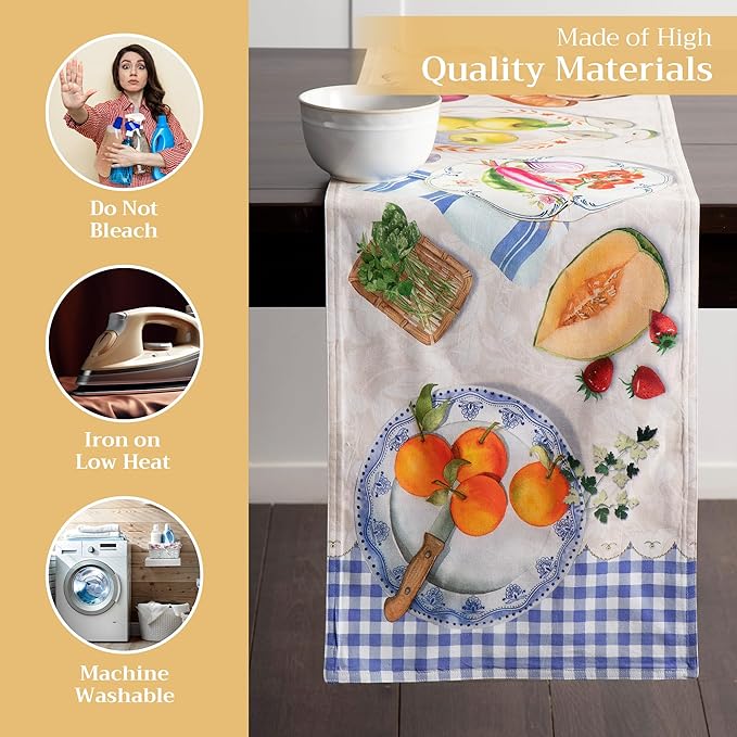 Maison d' Hermine Table runner 100% Cotton Double Layer Table Runners 108 - Image 3