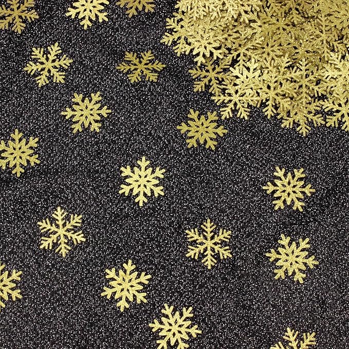 200PC Snowflake Party Decorations Gold Glitter Christmas Confetti Paper - Image 4