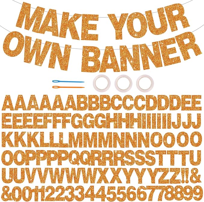 BEISHIDA 116 PCS Glitter Orange DIY Letter Banner Kit Make Your Own by Beishida