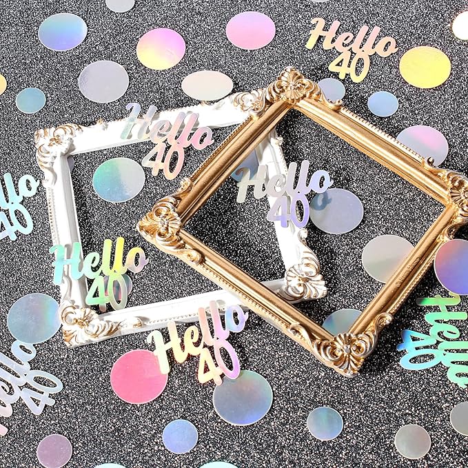 40th Birthday Confetti for Table Iridescent Birthday Party Decorations for Her - Image 3