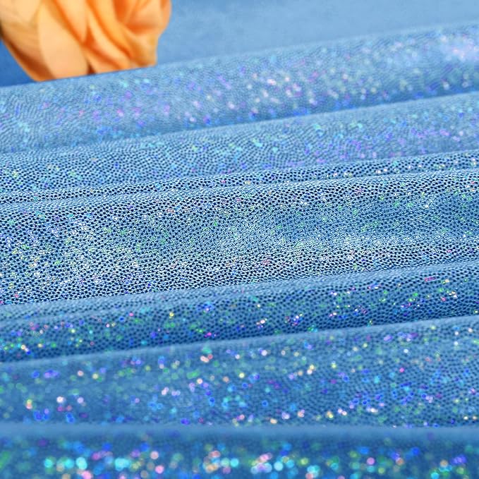 Fitable Blue Sequin Tablecloth for Parties 60 Inch Round - Image 2