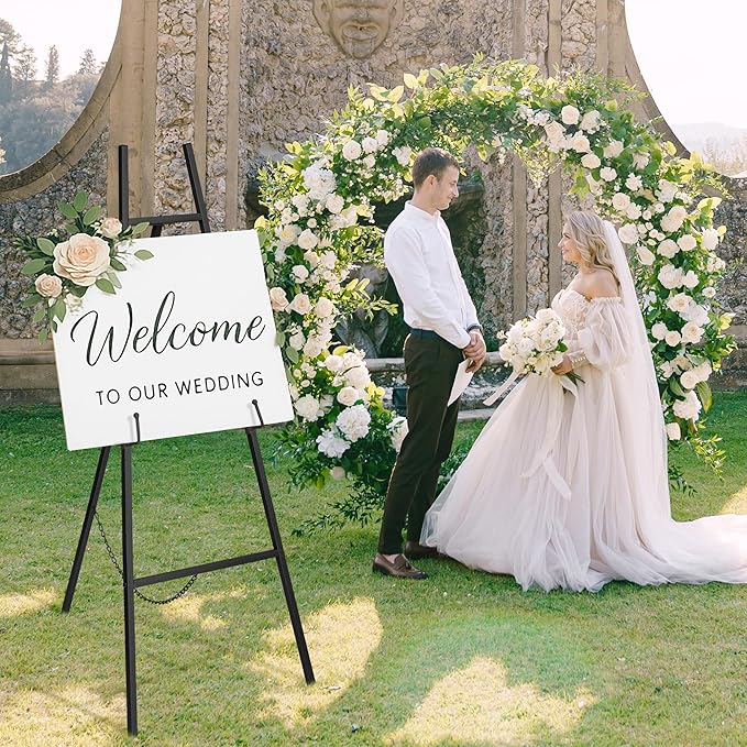 ARTASY 50" Black Easel Stand for Wedding Signs, Portable Artist Easel for - Image 2