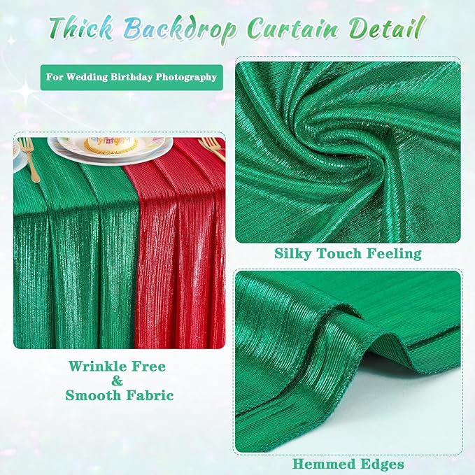 Emerald Green Backdrop Party Decorations: Backdrop Drapes Curtains 4.8FTx8FT - Image 8