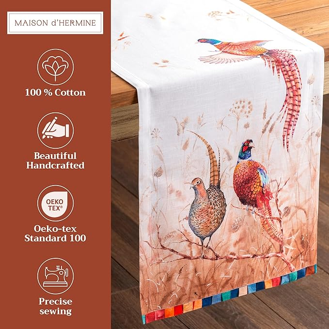 Maison d' Hermine Table Runner 100% Cotton Single Layer Table Runners 72 inches - Image 2